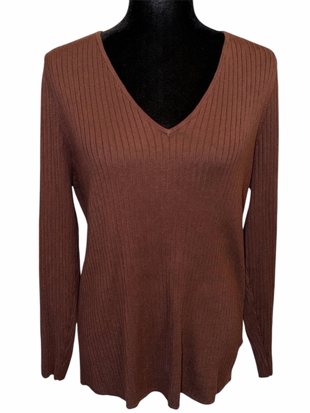 ADDITION ELLE Ribbed Knit Sweater w Criss cross Time on Back